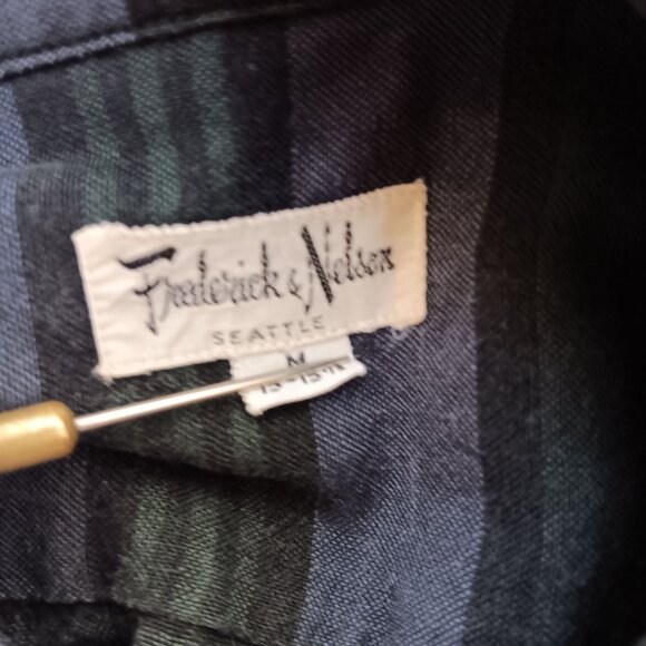 Vintage Men's Shirt Medium 1950's Loop Button Frederick & Nelson Seattle Camper - Picture 7 of 8